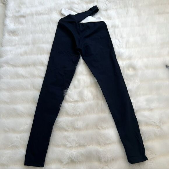 Black Leggings with White Waistband - Picture 1 of 5